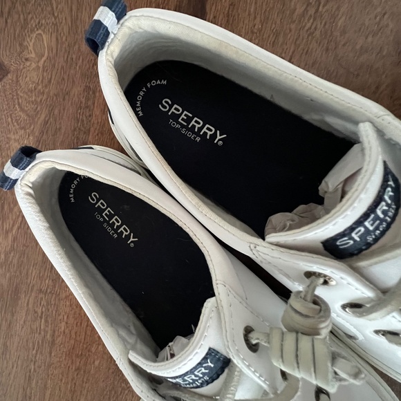 Sperry Pier Wave LTT White Leather Lace Up Sneakers Sz9 - Picture 6 of 13